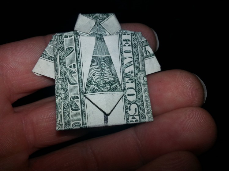 How to make a Dollar Bill origami Shirt with Tie (Money Transformer)