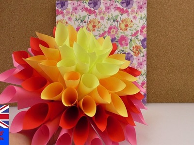 MAKE A BIG PAPER FLOWER! Decoration idea beautiful and easy to make!