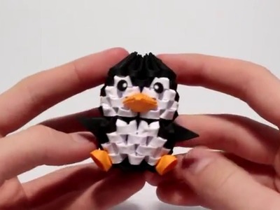 Making of 3D Origami Mini Penguin Timelapse