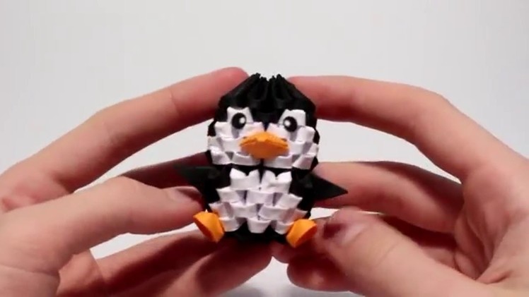 Making of 3D Origami Mini Penguin Timelapse