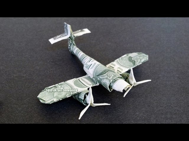 Messerschmitt Fighter Plane Money Origami - Dollar Bill Art