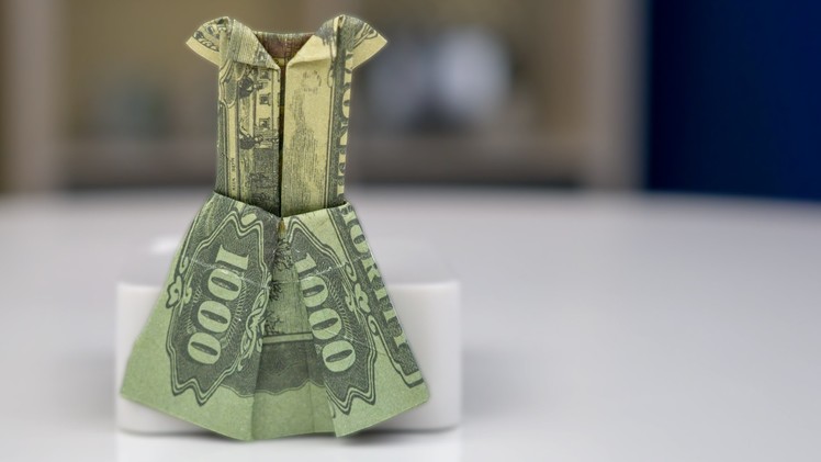 Money gift idea: Wedding dress, dollar bill origami tutorial