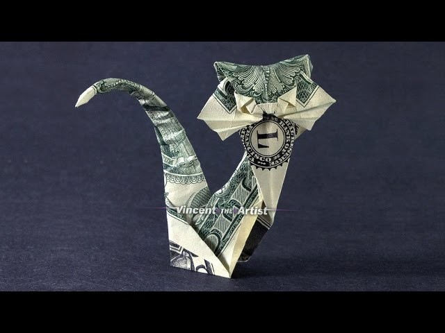 Money Origami CAT - Dollar Bill Art