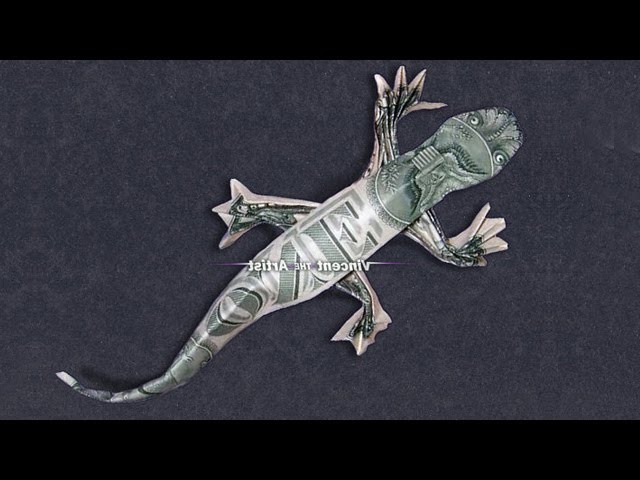 Money Origami Lizard - Dollar Bill Art