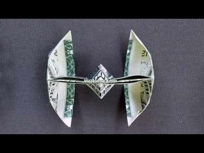 Money Origami TIE FIGHTER - with Link to Folding Instruction Video