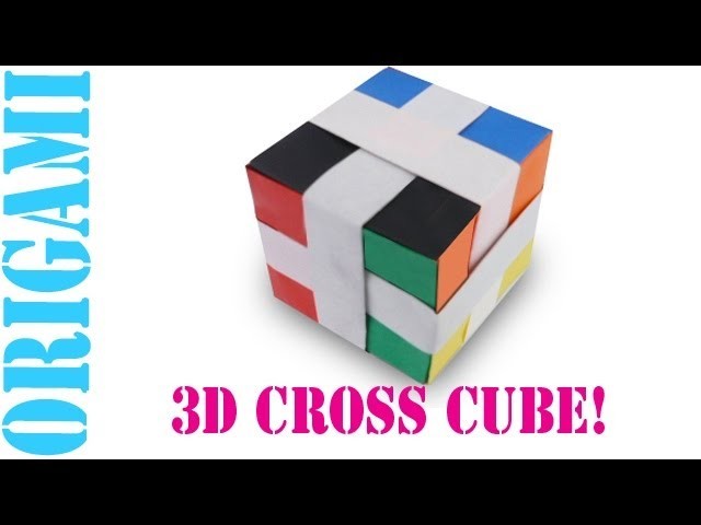 Origami Daily - 429: 3D Modular Cross Cube (Hexahedron)- TCGames [HD]