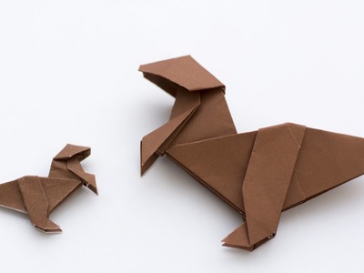 Origami Dinosaur. How to make paper dinosaur. Allosaurus