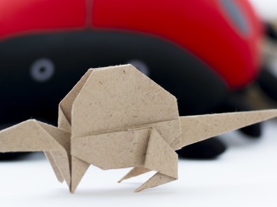 Origami Dinosaur. How to make paper Dinosaur. Dimetrodon