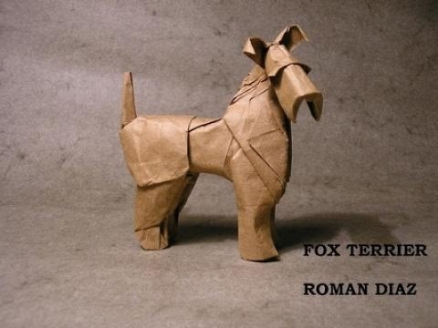 Origami fox terrier by Roman Diaz