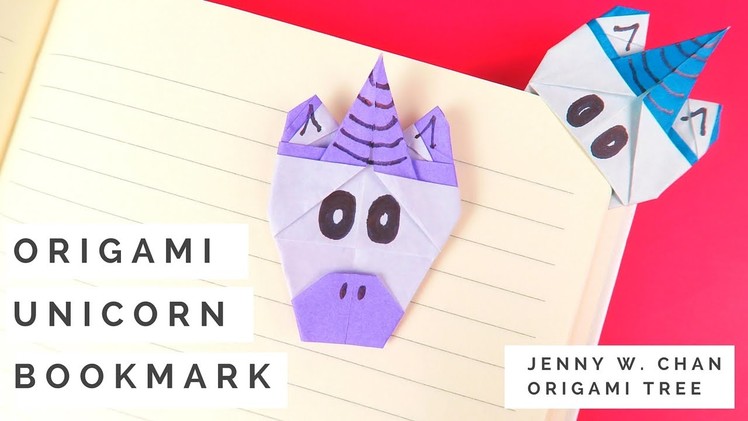 Origami Unicorn Bookmark Tutorial - How to Make A Paper Unicorn Bookmark (Collab with Red Ted Art)