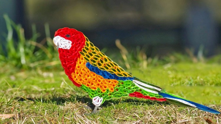 Paper Quilling;Hand made Easy making beautiful parrot