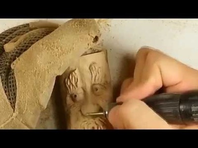Time Lapse High Speed Rotary Wood Carving Old Man Woodspirit