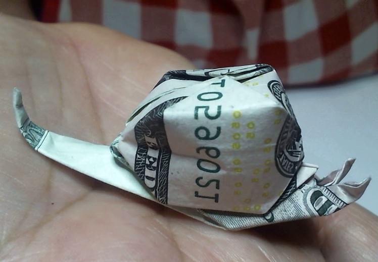 WOW!. ."AMAZING" Origami Dollar Bill Paper  Snail (MADE EASIER)