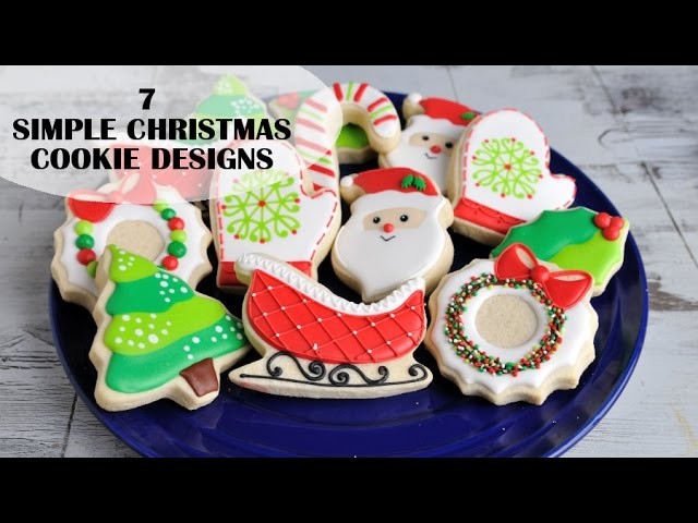 CHRISTMAS DECORATED COOKIES, SIMPLE DESIGNS FOR BEGINNERS, HANIELA'S