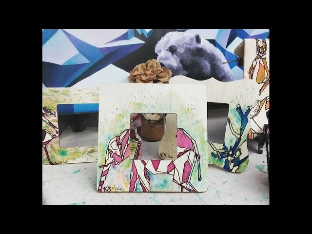DIY: how to do WoodBurned +(speedpaint) and watercolor Painted Picture Frames