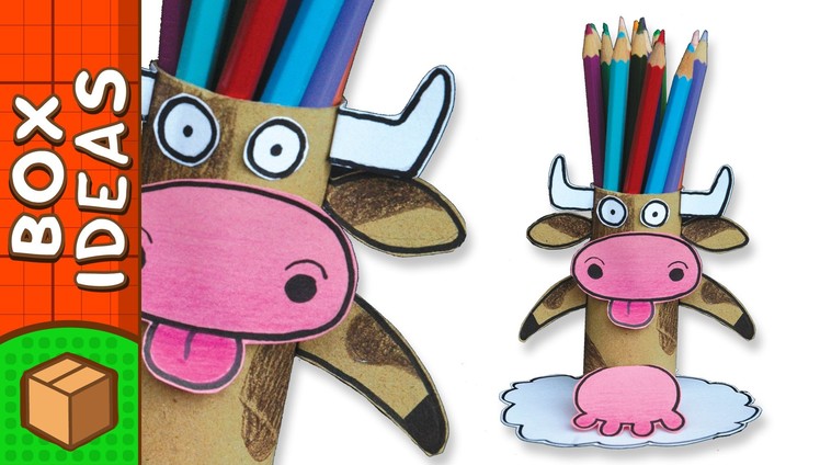 DIY Pencil Holder - Cow | Craft Ideas For Kids on BoxYourself