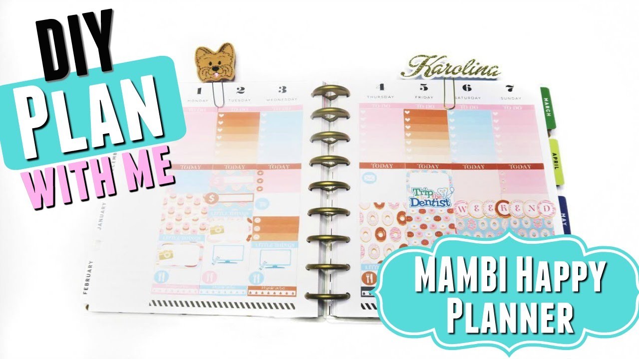 DIY PWM: DONUT THEME Plan With Me | MAMBI Happy Planner collab w. InspiredBlush, Vertical Layout #44