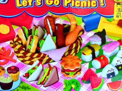 Doh-Dough Let's Go Picnic Playset Fried Chicken Hot Dog Sushi Play Dough - Like Play-Doh