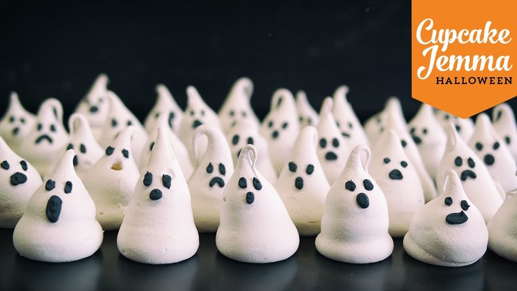 Halloween Special Pt.3 | Meringue Ghosts Recipe | Cupcake Jemma