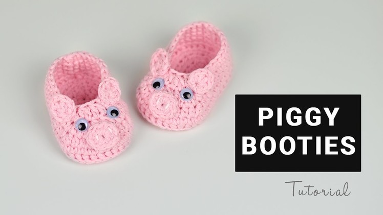 How to Crochet Piggy Baby Booties | Croby Patterns
