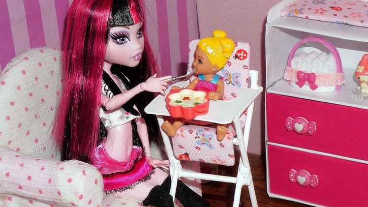 How to make a baby high chair for doll (Monster High, MLP, EAH, Barbie, etc)
