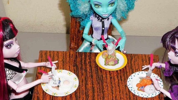 How to make plates and silverware. cutlery for doll (Monster High, Barbie, etc)
