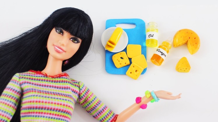 How to make realistic oil, vinegar, butter & cheese for your dolls - Doll Crafts