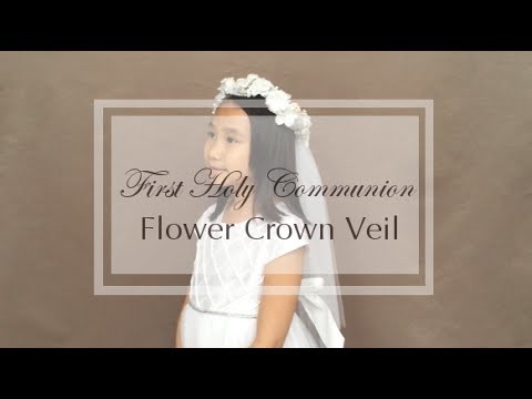 How to make the First Communion Flower Crown Veil