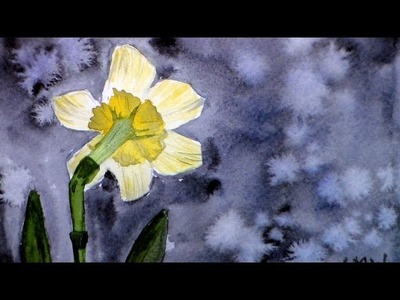 How To Paint a Back lit Daffodil in Watercolor Full Tutorial