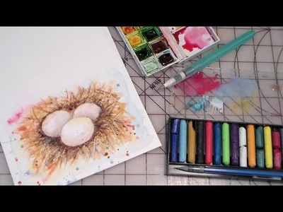 How to paint eggs nest watercolor FULL TUTORIAL