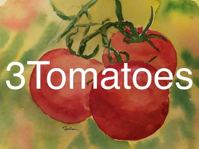 How to Paint Tomatoes in Watercolour Watercolor Fruit Vegetable Vine Tutorial Red
