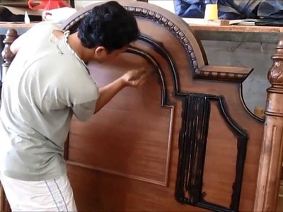 Indonesia furniture manufacturer coloring classic carving bed