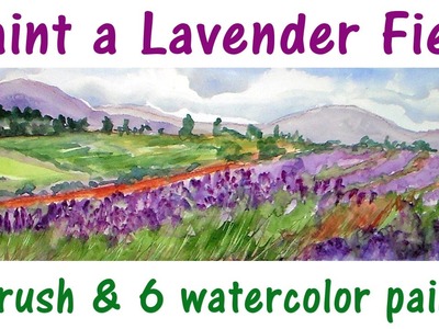 Lavender Field watercolor beginner landscape tutorial