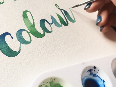 Lifting Paint from Watercolor Pans for Ombré Brush Calligraphy | Colour