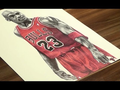 Michael Jordan Ballpoint Pen Drawing - Chicago Bulls - DeMoose Art
