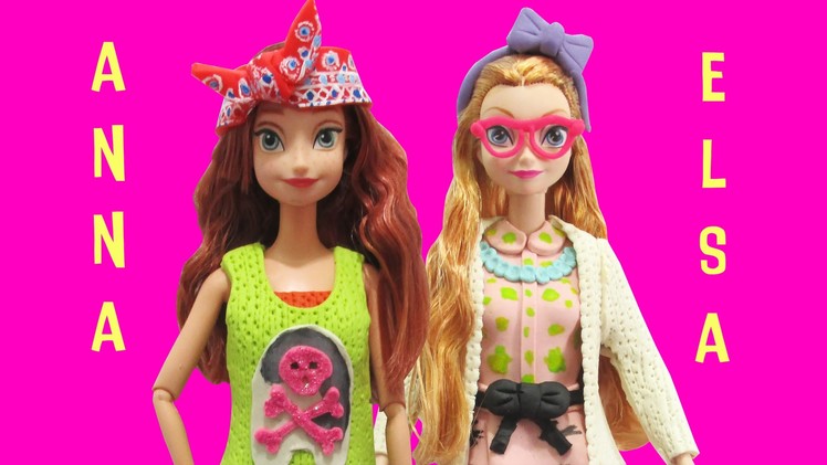 Play Doh Elsa and Anna  Project MC2 Dolls Adrienne, Camryn Inspired Costumes
