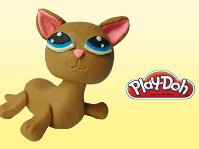 Play doh Littlest Pet Shop Shorthair Cat - how to make with playdoh