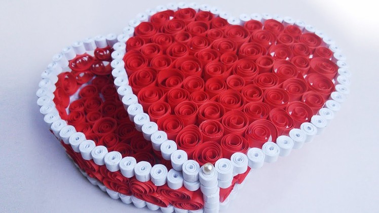 Quilling Gift Box Ideas| DIY Heart for Valentine | HandiWorks #53