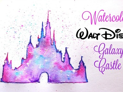Simple Walt Disney Castle Galaxy Watercolor Tutorial
