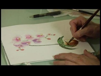 Watercolor Painting: An Orchid : Watercolor Painting an Orchid: Flower Pot Details