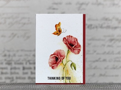 Watercolor stamping with Painted Poppy