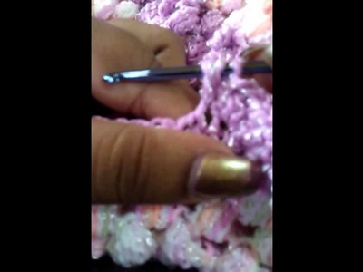 Crochet baby blanket puff stitch wavy boarder pt 1