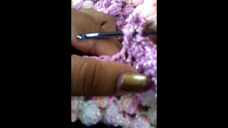 Crochet baby blanket puff stitch wavy boarder pt 1