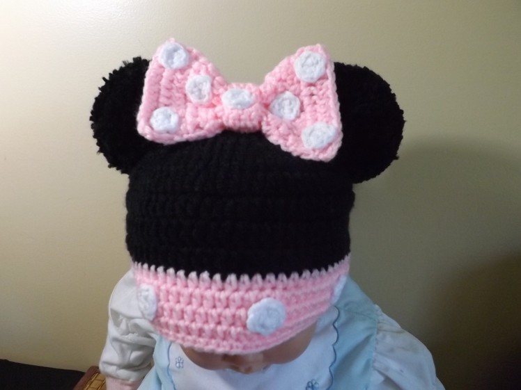 Crochet Gorrito Minnie Mouse de 3 a 6 meses