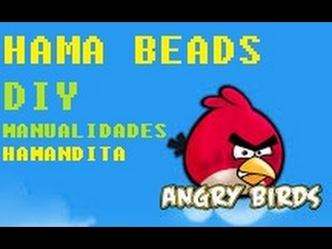 DIY ANGRY BIRD RED PAJARO ROJO HAMA BEADS MANUALIDADES Hamandita