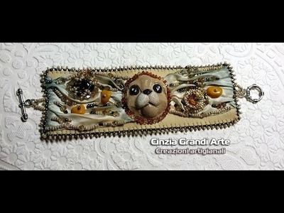 DIY - Bracciale embroidery  con seta shibori  - bracelet shibori silk