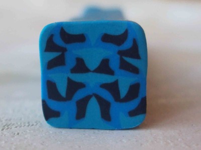 Millefiori cane: Blue Puzzle (polymer clay tutorial)