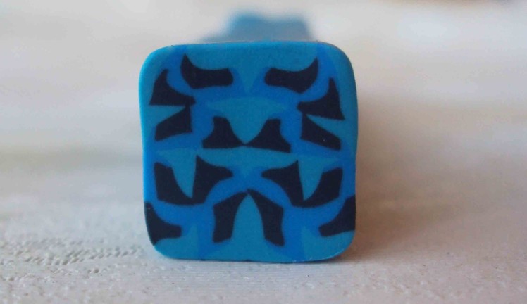 Millefiori cane: Blue Puzzle (polymer clay tutorial)