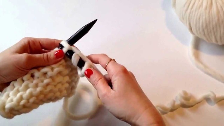 Punto bobo. Punto musgo. Tejer del derecho. How to knit. Knit stitch