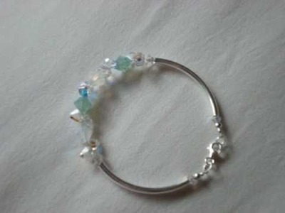 Swarovski crystal opal bracelet sterling silver